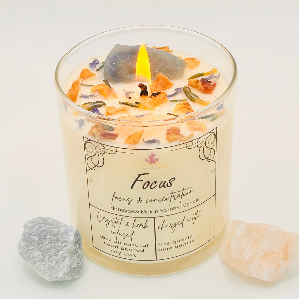 FOCUS AND CONCENTRATION CRYSTAL INTENTION CANDLE