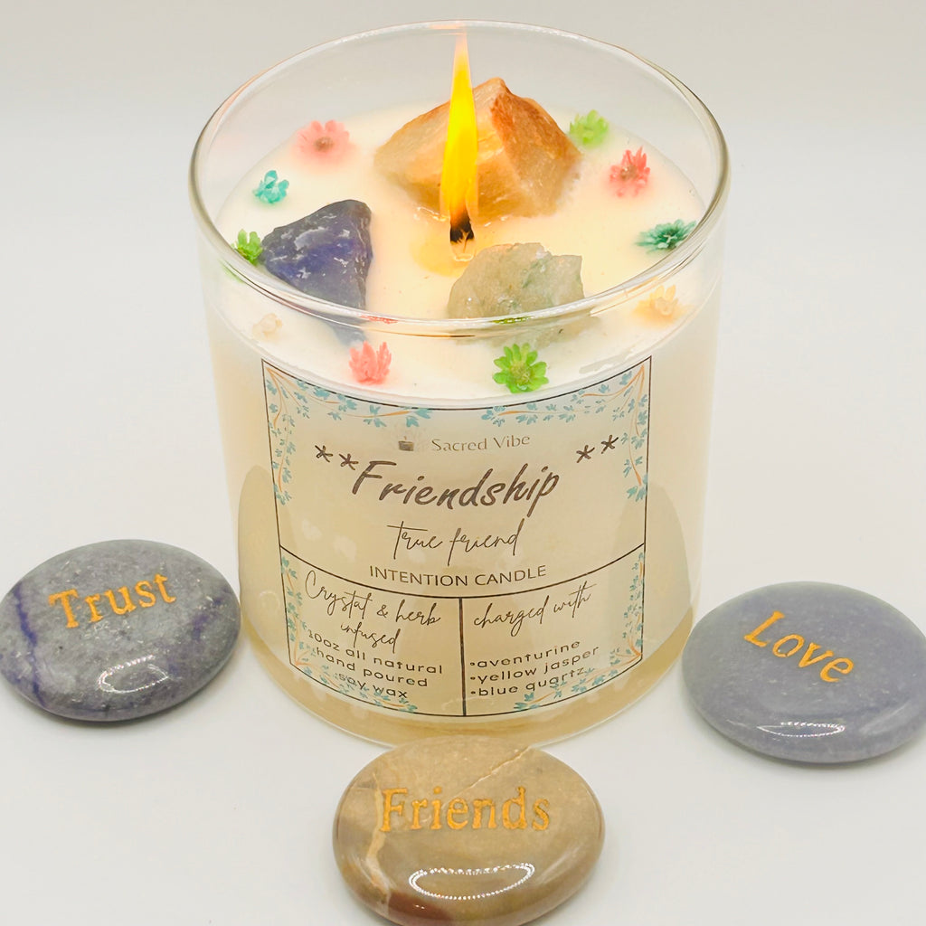 FRIENDSHIP TRUE FRIEND CRYSTAL INTENTION CANDLE