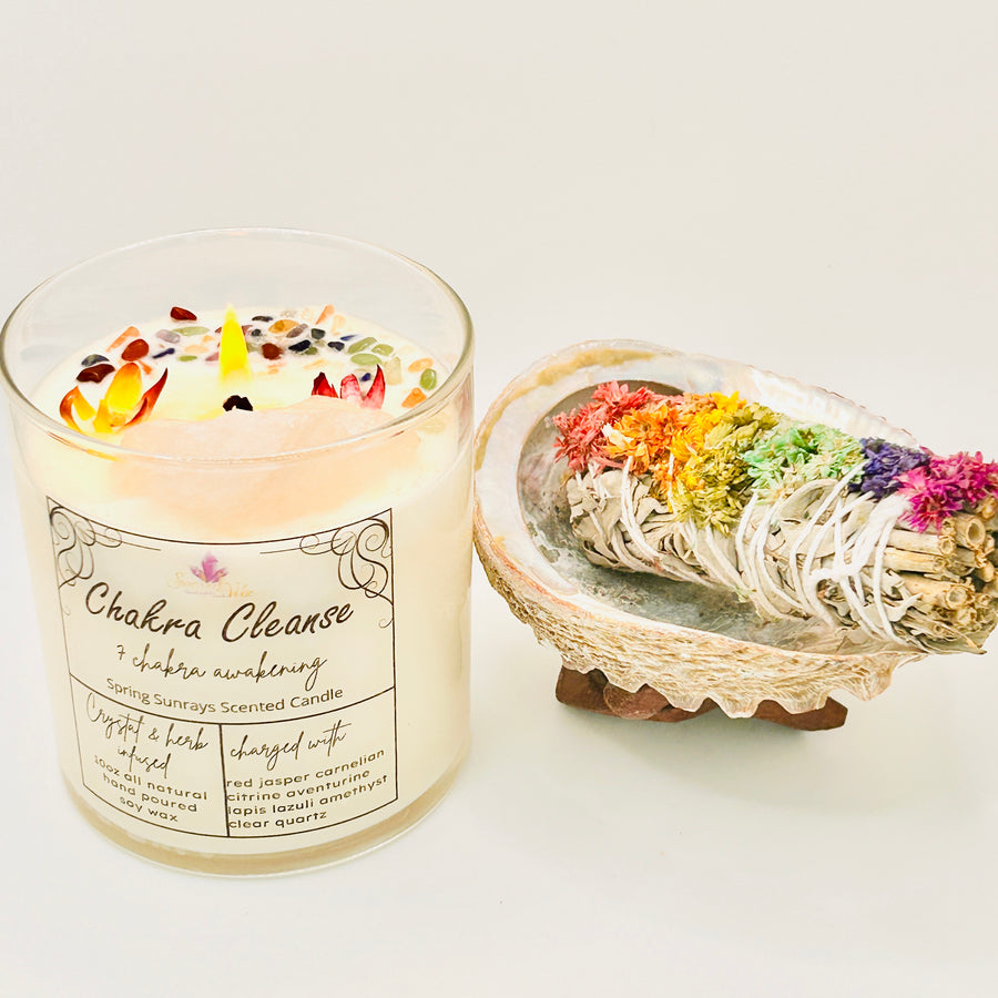 CHAKRA CLEANSE - CHAKRA ALIGNMENT, CHAKRA BALANCING INTENTION AND MANIFESTATION CANDLE