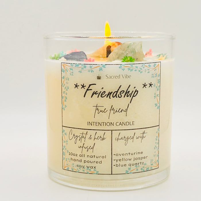 FRIENDSHIP TRUE FRIEND CRYSTAL INTENTION CANDLE