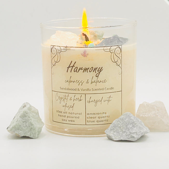 HARMONY CALMNESS AND BALANCE CRYSTAL INTENTION CANDLE