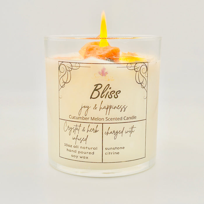 NEW! BLISS - JOY AND HAPPINESS CRYSTAL INTENTION CANDLE