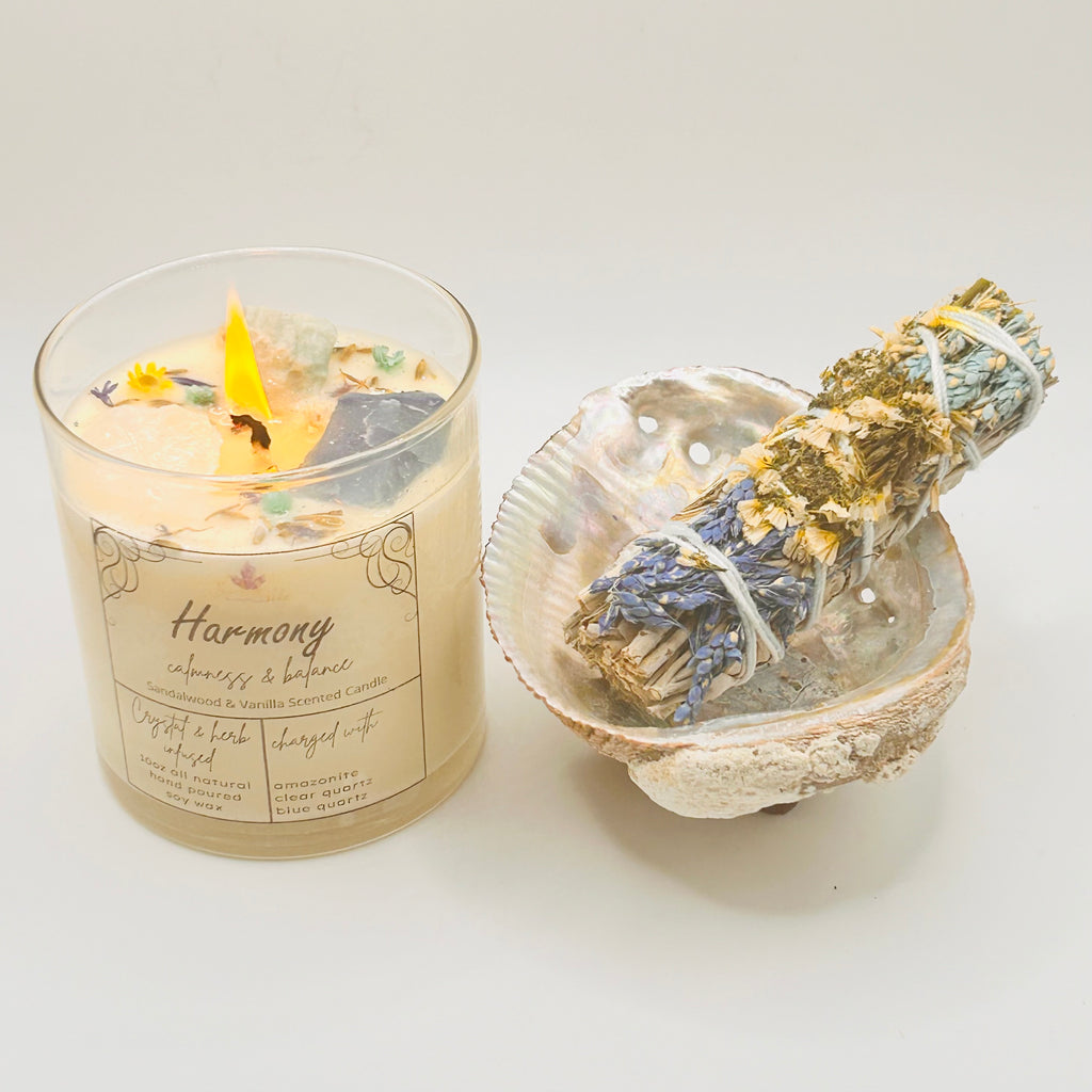 HARMONY CALMNESS AND BALANCE CRYSTAL INTENTION CANDLE