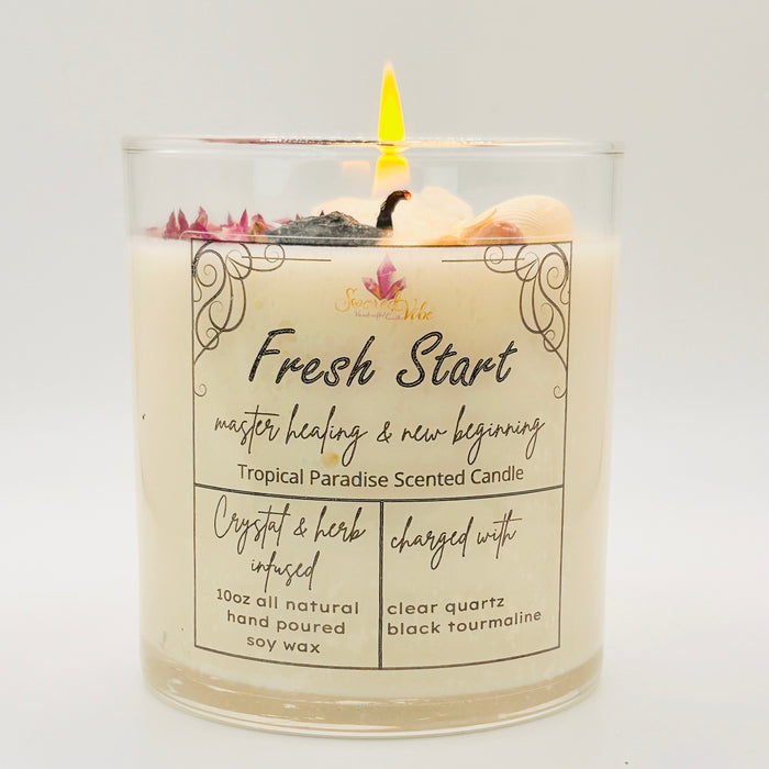 FRESH START POSITIVE ENERGY SHIFT CRYSTAL INTENTION CANDLE