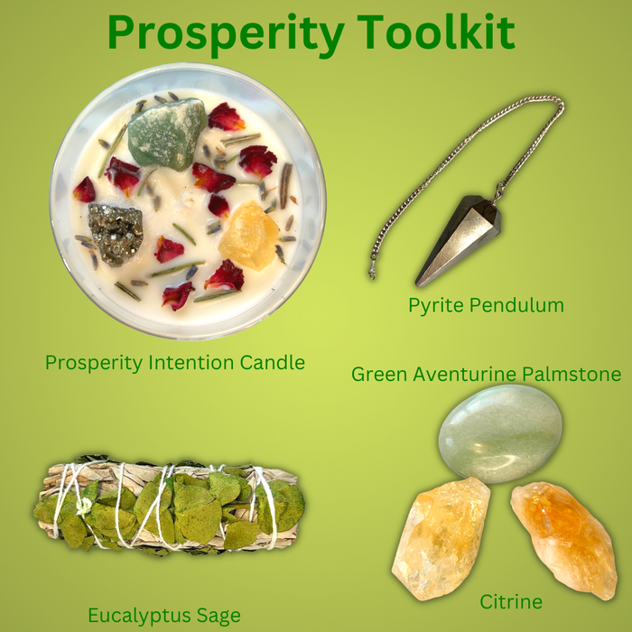 PROSPERITY LUCK & ABUNDANCE, SERENDIPITY- GOOD FORTURNE, CRYSTAL INTENTION AND MANIFESTATION TOOLKIT GIFT BOX