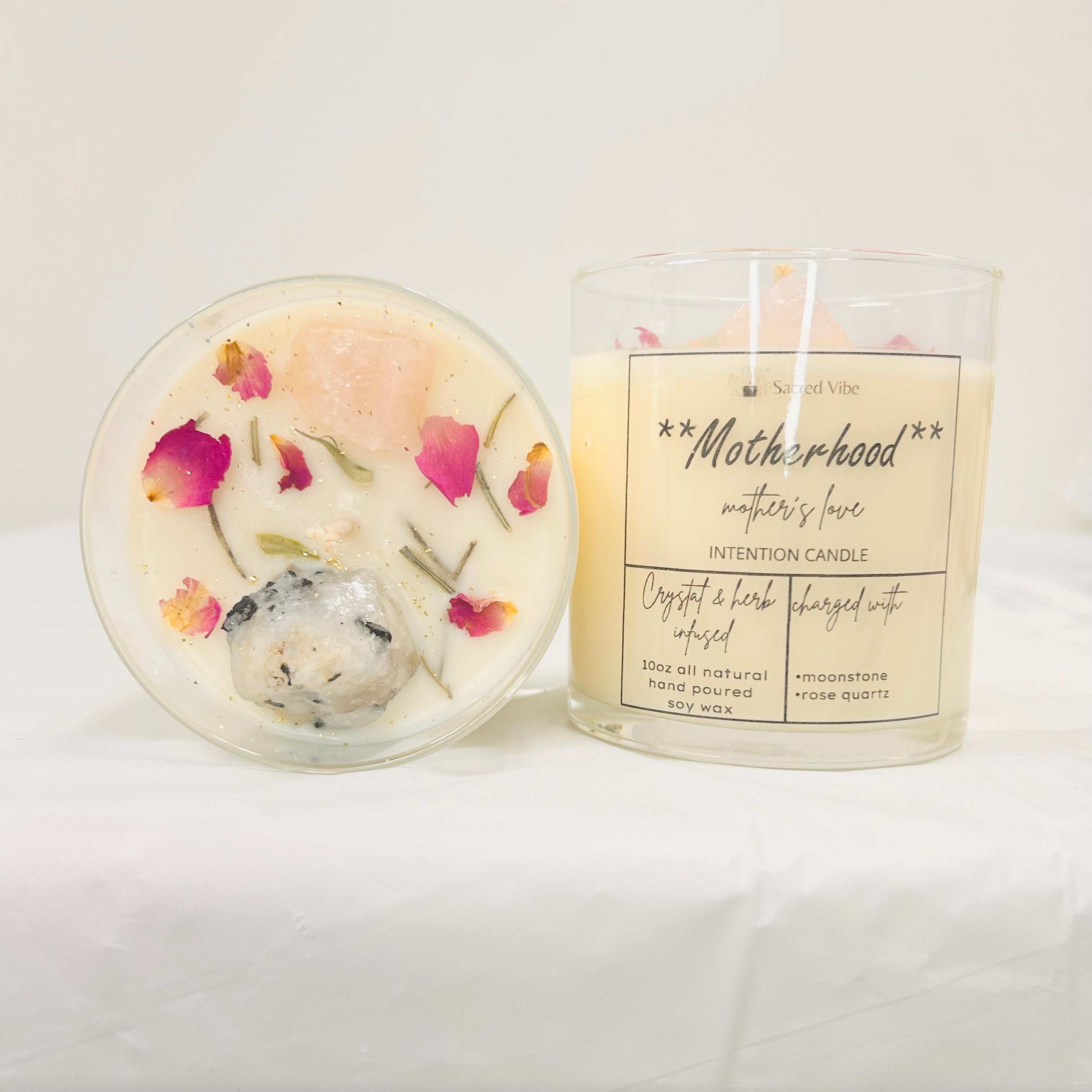 MOTHERHOOD - MOONSTONE, MOTHER'S LOVE, NEW MOM, GODDESS, CRYSTAL INTEN –  Sacred Vibe Candle Co.