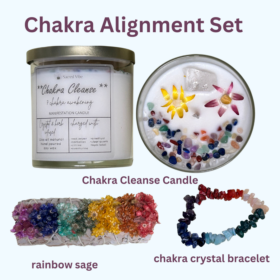 CHAKRA ALIGNMENT, CHAKRA BALANCING, CHAKRA CLEANSING INTENTION AND MANIFESTATION TOOLKIT GIFT BOX