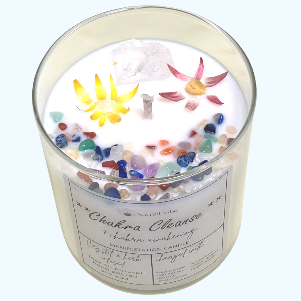 CHAKRA CLEANSE - CHAKRA ALIGNMENT, CHAKRA BALANCING INTENTION AND MANIFESTATION CANDLE