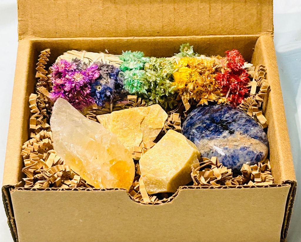 IMAGINATION & CREATIVITY, THIRD EYE, INTUITION, CRYSTAL INTENTION AND MANIFESTATION TOOLKIT GIFT BOX